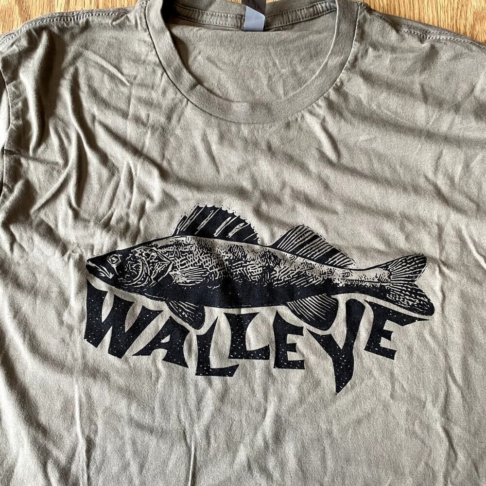 Walleye Fish Tee Gray Large - Picture 2 of 4
